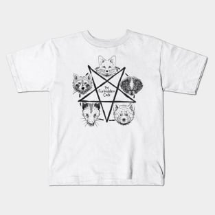 The Forbidden Cats The Forbidden Cats - Raccoon Possum/Opossum Fox Red Panda Skunk Pentagram Gothic Street Cats Kitten Meme Goth Style Cat Lover Kids T-Shirt